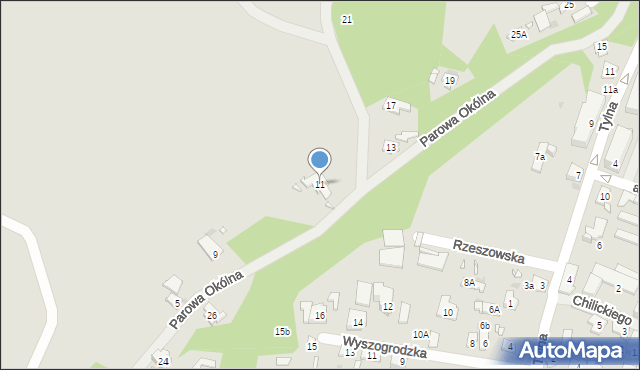 Zakroczym, Parowa Okólna, 11, mapa Zakroczym