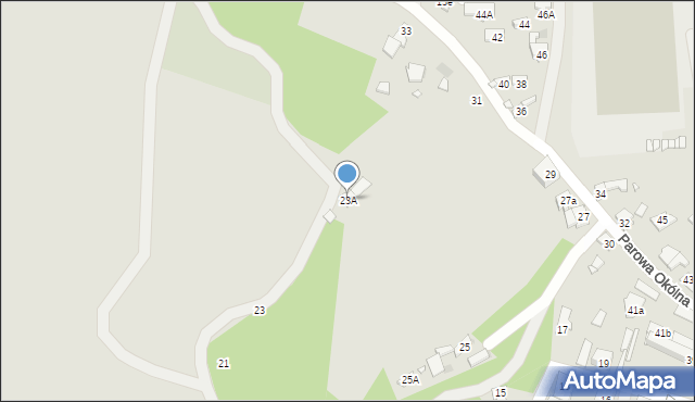 Zakroczym, Parowa Okólna, 23A, mapa Zakroczym