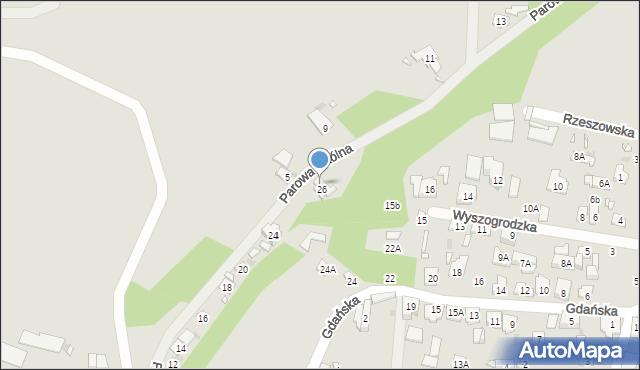 Zakroczym, Parowa Okólna, 28, mapa Zakroczym
