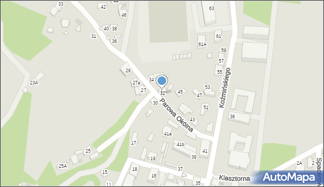 Zakroczym, Parowa Okólna, 32, mapa Zakroczym