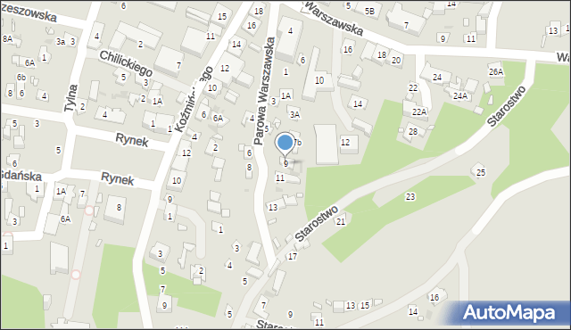 Zakroczym, Parowa Warszawska, 9, mapa Zakroczym