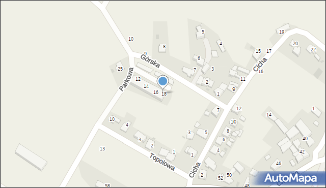 Zakrzów, Parkowa, 18, mapa Zakrzów
