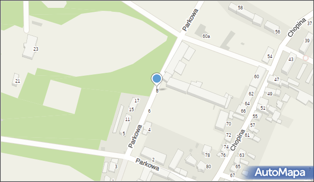 Zakrzów, Parkowa, 8, mapa Zakrzów