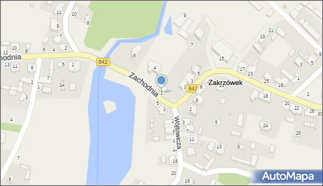 Zakrzówek, Partyzantów, 2, mapa Zakrzówek