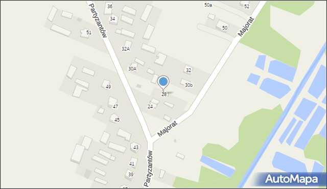 Zakrzówek, Partyzantów, 28, mapa Zakrzówek