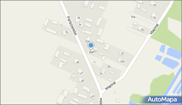 Zakrzówek, Partyzantów, 30A, mapa Zakrzówek