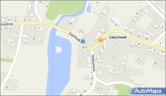 Zakrzówek, Partyzantów, 5, mapa Zakrzówek