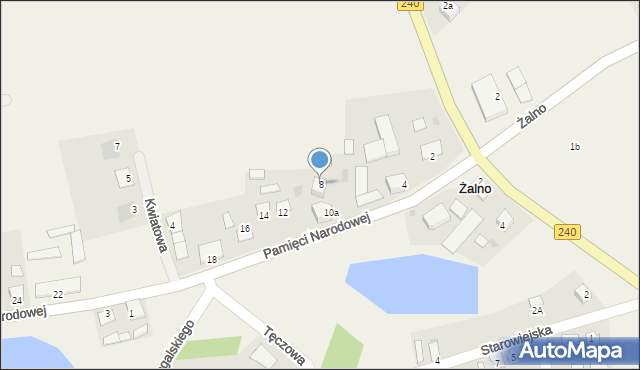 Żalno, Pamięci Narodowej, 8, mapa Żalno