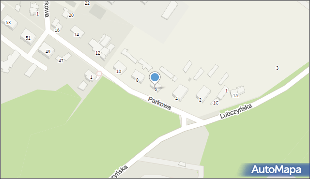 Załom, Parkowa, 6, mapa Załom