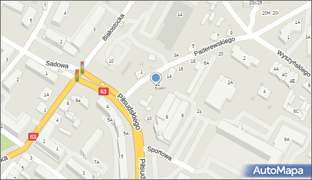 Zambrów, Paderewskiego Ignacego Jana, 2, mapa Zambrów