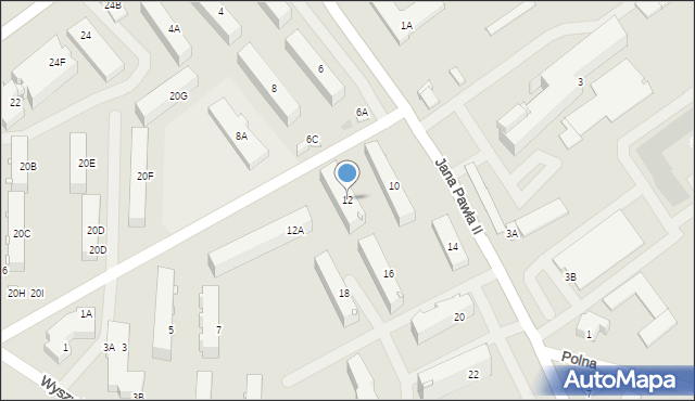 Zambrów, Papieża Jana Pawła II, 12, mapa Zambrów