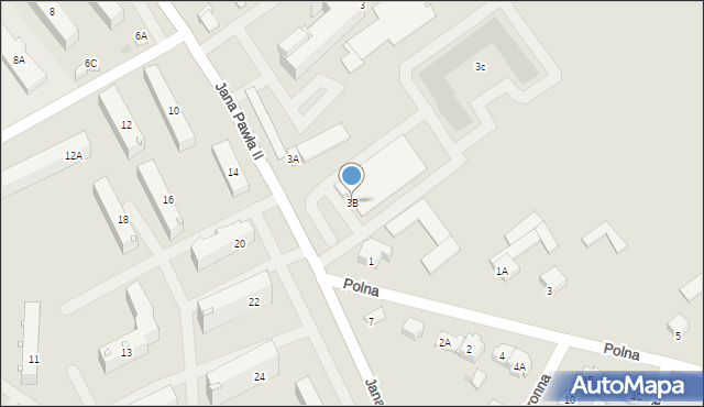 Zambrów, Papieża Jana Pawła II, 3B, mapa Zambrów