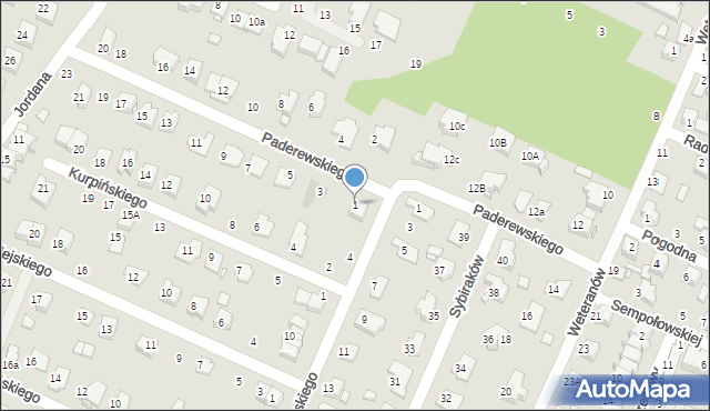 Zamość, Paderewskiego Ignacego Jana, 1, mapa Zamościa