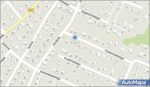 Zamość, Paderewskiego Ignacego Jana, 17, mapa Zamościa