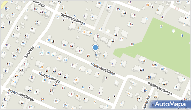 Zamość, Paderewskiego Ignacego Jana, 8, mapa Zamościa