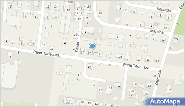 Zaścianki, Pana Tadeusza, 19/1, mapa Zaścianki
