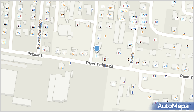 Zaścianki, Pana Tadeusza, 11, mapa Zaścianki