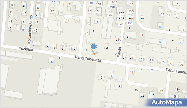 Zaścianki, Pana Tadeusza, 13, mapa Zaścianki