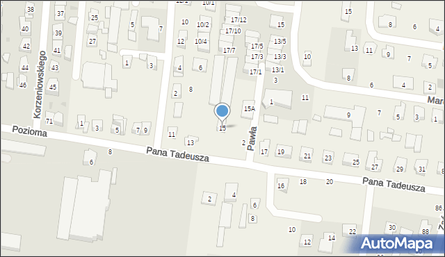Zaścianki, Pana Tadeusza, 15, mapa Zaścianki