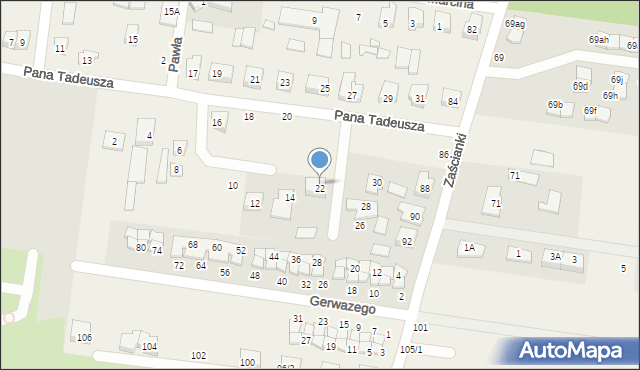Zaścianki, Pana Tadeusza, 24, mapa Zaścianki