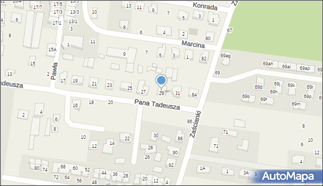 Zaścianki, Pana Tadeusza, 29, mapa Zaścianki
