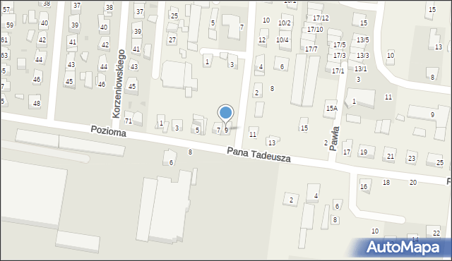 Zaścianki, Pana Tadeusza, 9, mapa Zaścianki