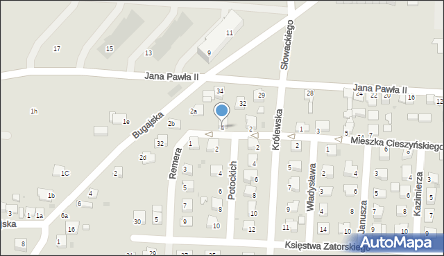 Zator, Pawła z Zatora, 4, mapa Zator