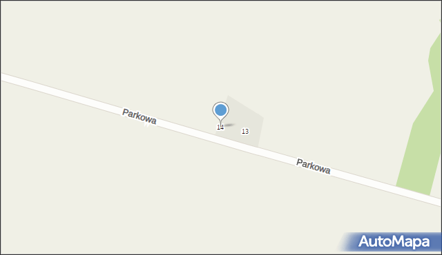Zawada, Parkowa, 14, mapa Zawada