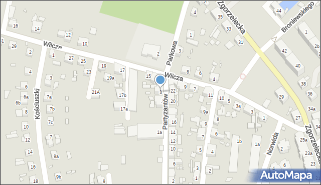 Zawidów, Partyzantów, 3, mapa Zawidów