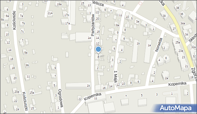 Zawidów, Partyzantów, 6, mapa Zawidów