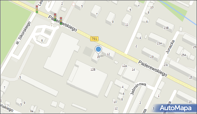 Zawiercie, Paderewskiego Ignacego Jana, 10, mapa Zawiercie