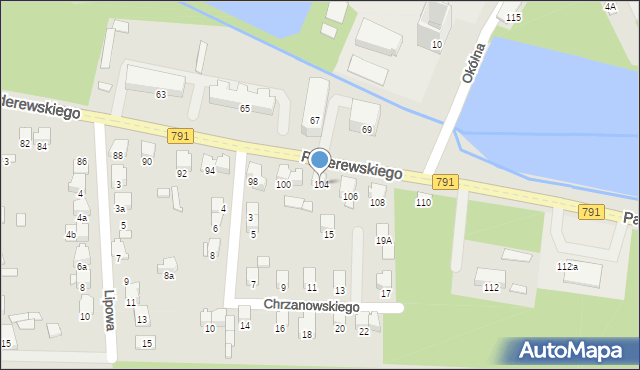 Zawiercie, Paderewskiego Ignacego Jana, 104, mapa Zawiercie