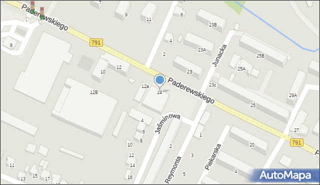 Zawiercie, Paderewskiego Ignacego Jana, 14, mapa Zawiercie