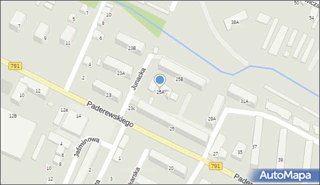 Zawiercie, Paderewskiego Ignacego Jana, 25A, mapa Zawiercie