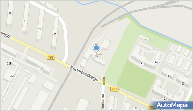 Zawiercie, Paderewskiego Ignacego Jana, 49, mapa Zawiercie