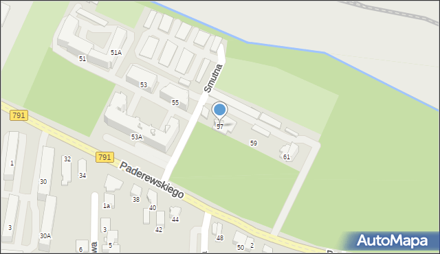 Zawiercie, Paderewskiego Ignacego Jana, 57, mapa Zawiercie