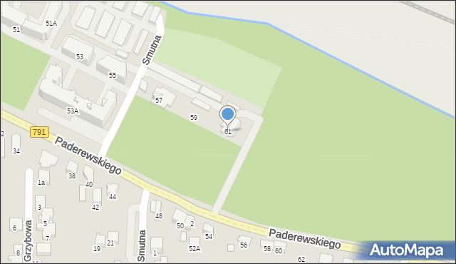 Zawiercie, Paderewskiego Ignacego Jana, 61, mapa Zawiercie