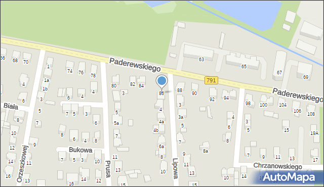 Zawiercie, Paderewskiego Ignacego Jana, 86, mapa Zawiercie