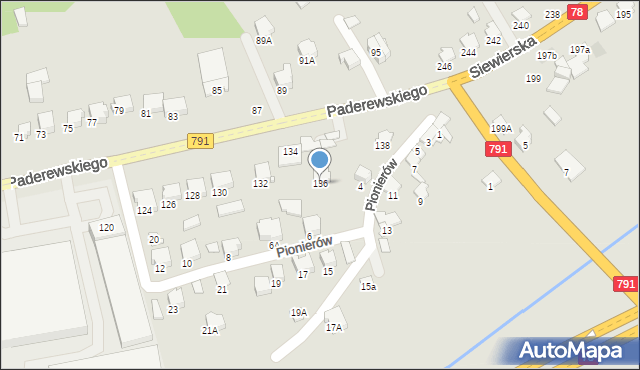 Zawiercie, Paderewskiego Ignacego Jana, 136, mapa Zawiercie