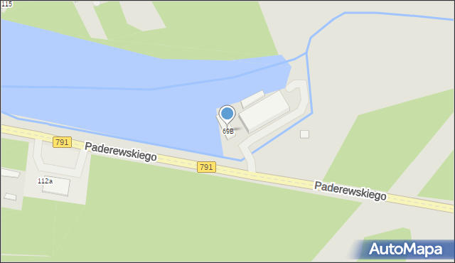 Zawiercie, Paderewskiego Ignacego Jana, 69B, mapa Zawiercie