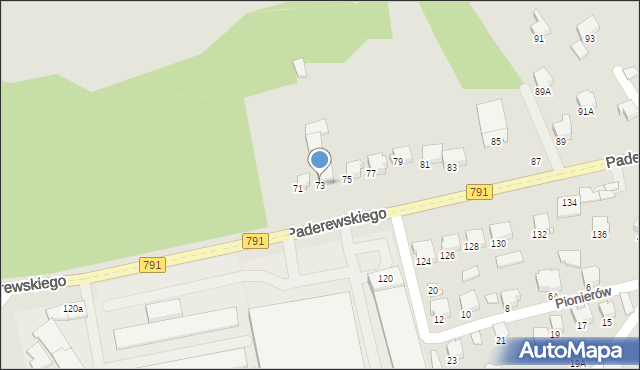 Zawiercie, Paderewskiego Ignacego Jana, 73, mapa Zawiercie