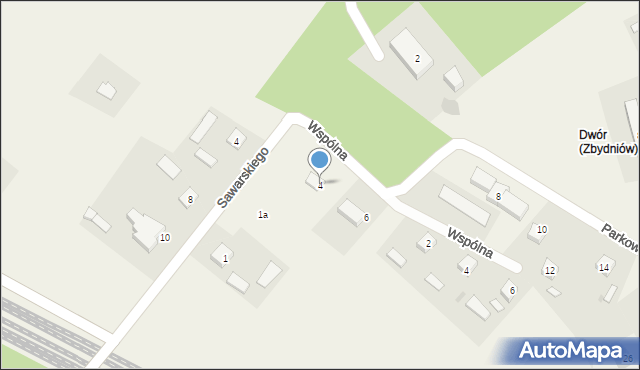 Zbydniów, Parkowa, 4, mapa Zbydniów