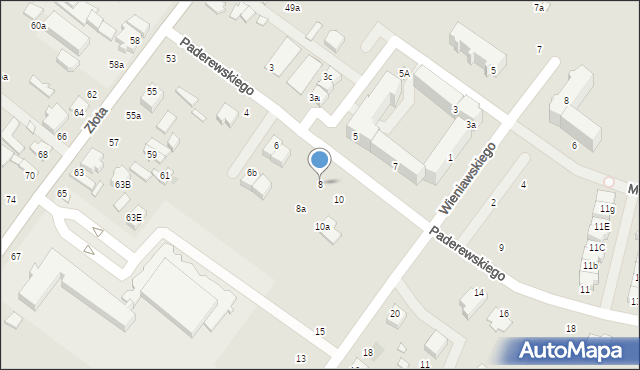 Zduńska Wola, Paderewskiego Ignacego Jana, 8, mapa Zduńska Wola