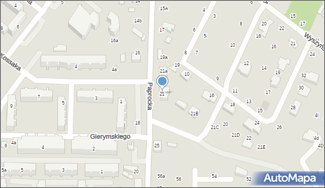 Zduńska Wola, Paprocka, 21, mapa Zduńska Wola