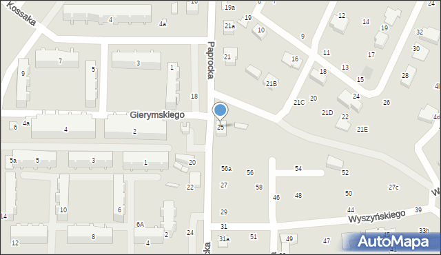 Zduńska Wola, Paprocka, 25, mapa Zduńska Wola