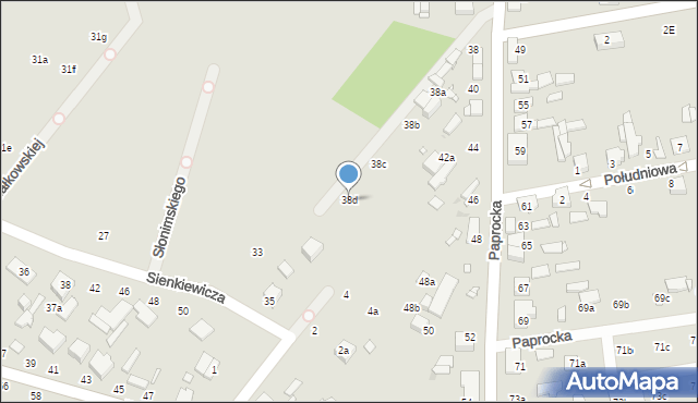 Zduńska Wola, Paprocka, 38d, mapa Zduńska Wola