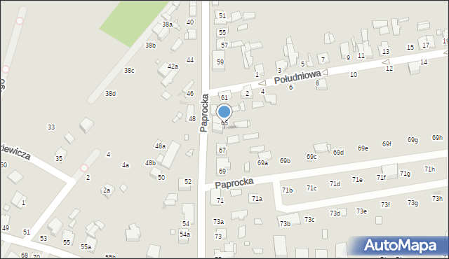 Zduńska Wola, Paprocka, 65a, mapa Zduńska Wola