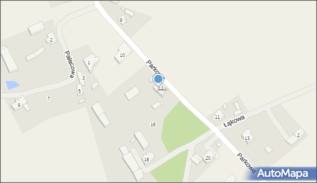 Zębowo, Parkowa, 14, mapa Zębowo