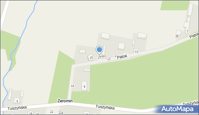 Żeromin, Patok, 17, mapa Żeromin