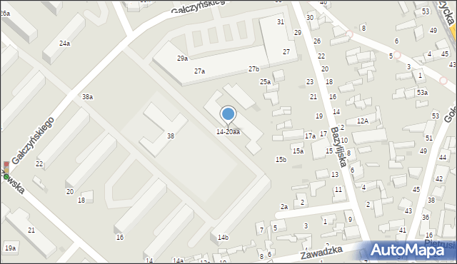 Zgierz, Parzęczewska, 14a-20a, mapa Zgierz